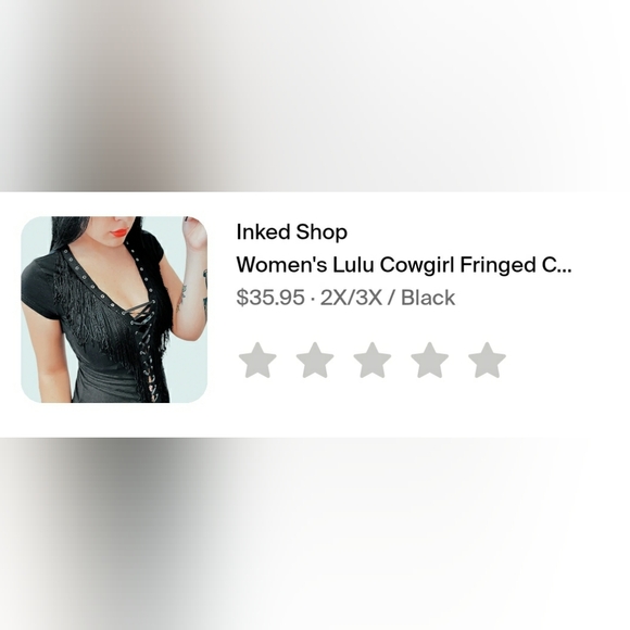 Black fringe corset tee - Picture 6 of 6